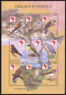 Central Africa 1999 MNH SS, Bee-eater, Eagle, Hornbill, Owl, Birds - Uilen