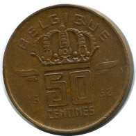 50 CENTIMES 1952 DUTCH Text BELGIQUE BELGIUM Pièce #BA393.F.A - 50 Cents