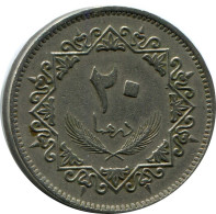 20 DIRHAMS 1975 LIBIA LIBYA Islámico Moneda #AP531.E.A - Libye