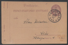 STUTTGART PRIVAT STADT POST / 1896 GSK - ENTIER POSTAL POSTE PRIVEE STUTTGART - Postes Privées & Locales