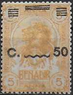 1926 Somalia Leone 50c. On 5a. Yellow Variety MNH Sassone N. 79aa - Other & Unclassified