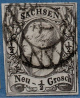 Germany Saxony 1855 Johann I - ½ Ngr Cancel 4 - Leipzig, Sachsen - Saxony