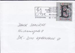 France Slogan Flamme 'Parlement Europeen' STRASSBOURG Conseille Europe 1989 Cover Brief Lettre Denmark - Lettres & Documents