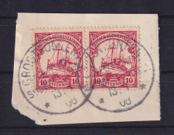 Deutsch-Südwestafrika 1908 Stempel GROOTFONTEIN Auf 2x Mi.-Nr. 26 Auf Briefstück - Africa Tedesca Del Sud-Ovest