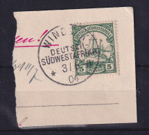 Deutsch-Südwestafrika 1904 Stempel WINDHUK Auf Mi.-Nr. 12 Auf Briefstück - Africa Tedesca Del Sud-Ovest