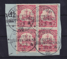 Deutsch-Südwestafrika 1905 Stempel WINDHOEK Auf Mi.-Nr. 13 (4) Briefstück - Africa Tedesca Del Sud-Ovest