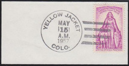 U.S.A.(1957) Yellow Jacket. Cancel Of Yellow Jacket, Colorado On Fragment. - Honeybees