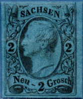 Germany Saxony 1855 Johann I - 2 Ngr Cancel 2 - Leipzig, Sachsen - Saxony