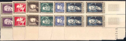 FRANCE 1952 - N° 930 à 935 Célébrités Du XIX° - Blocs De 4 Coin De Feuille Numéroté Neufs ** - Unused Stamps