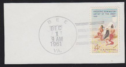 U.S.A.(1961) Bee. Cancel Of Bee, Virginia On Fragment. - Honeybees