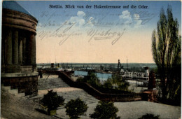 Stettin - Blick Von Der Hakenterasse Auf Die Oder - Pommern