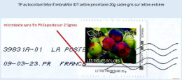FRANCE - MonTimbraMoi IDT Les Figues Rouges Sur Enveloppe De 2023 - Lettre Prioritaire 20g - Storia Postale