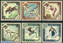 Monaco 1960 Olympic Games 6v, Mint NH, Nature - Sport - Horses - Olympic Games - Olympic Winter Games - Skating - Skii.. - Nuovi