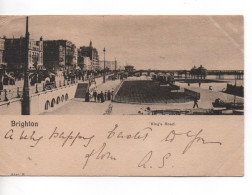 EARLY POSTCARD 1901 VICTORIAN STAMP - BRIGHTON KING'S ROAD SHOWING WEST PIER - SUSSEX - Brighton