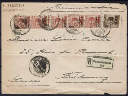 Levant Italien 1923 - ESC De Constantinople à Destination De  Fribourg (SUISSE) - Recommandé  - Pli D'archive - Bureaux D'Europe & D'Asie