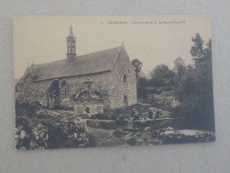 CPA -  AU PLUS RAPIDE  - LOCRONAN - CHAPELLE NOTRE DAME DE BONNE NOUVELLE  -  VOYAGEE TIMBREE - Locronan