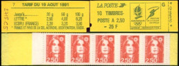 France Carnet N** Yv:2715-C5 Albertville 92 10x2,50F Briat Rouge G (Fermé) Conf.7 - Other & Unclassified
