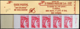 France Carnet N** Yv:2102-C3 Code Postal 10x1,40F Sabine Rouge (Fermé) Conf.4 - Otros & Sin Clasificación