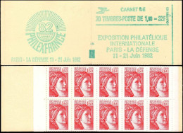 France Carnet N** Yv:2155-C4 Philexfrance 82 20x1,60F Sabine Rouge Conf.8 Fermé - Other & Unclassified