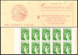 France Carnet N** Yv:2154-C1 Philexfrance 82 20x1,40F Sabine Verte Conf.8 Ouvert - Otros & Sin Clasificación