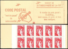 France Carnet N** Yv:2102-C7 Code Postal 20x1,40F Sabine Rouge Conf.8 Ouvert - Other & Unclassified