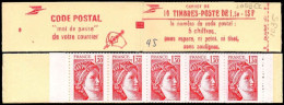 France Carnet N** Yv:2059-C2 Mi: Code Postal 10x1,30F Sabine Rouge (Ouvert) Conf.3 - Other & Unclassified