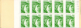 France Carnet N** Yv:1973-C1 Code Postal 20x1,00F Sabine Verte Ouvert Conf.8 N°90468 - Other & Unclassified