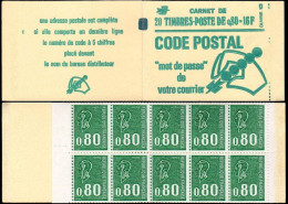 France Carnet N** Yv:1893-C1a Code Postal 20x0,80F Becquet Vert Conf.8 Ouvert - Otros & Sin Clasificación