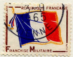 France FM Obl Yv:13 Mi:13 Drapeau National (TB Cachet Rond) - Militärische Franchisemarken