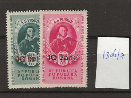 1952 MH Romania MI 1306-07 - Unused Stamps