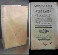 PREVOST Antoine-Francois (dit Prevost D'Exiles) - MEMOIRES ET AVENTURES D'UN HOMME DE QUALITE - NEUVIEME ET DIZIEME PAR - 1701-1800