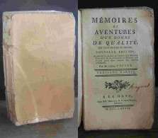 PREVOST Antoine-Francois (dit Prevost D'Exiles) - MEMOIRES ET AVENTURES D'UN HOMME DE QUALITE - TROISIEME ET QUATRIEME - 1701-1800