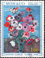 Monaco Poste Obl Yv: 743 Mi:890 Monte-Carlo Flora Raoul Dufy Anémones (Beau Cachet Rond) - Gebruikt