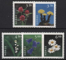 Norwegen 1997 Pflanzen: Huflattich, Margerite, Wiesenklee 1230/34 Postfrisch - Ongebruikt