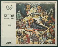 Zypern 1972 Weihnachten: Wandgemälde Block 8 Postfrisch (C6680) - Unused Stamps