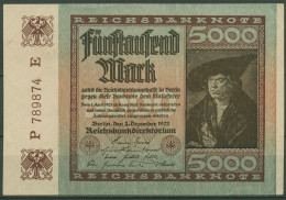 Dt. Reich 5000 Mark 1922, DEU-91d FZ E, Leicht Gebraucht (K1410) - 5000 Mark