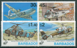 Barbados 1995 Vereinte Nationen UNO Luftfahrt Flugzeuge 885/88 Postfrisch - Barbados (1966-...)