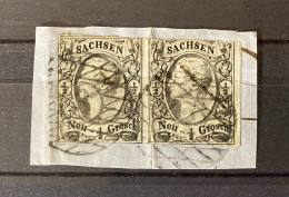 Sachsen - 1855/63 - Michel Nr. 8 Paar - Gestempelt - 30 Euro - Saxony