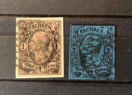 Sachsen - 1855/63 - Michel Nr. 9/10 - Gestempelt - 30 Euro - Saxony