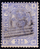 410 G-B 1880 2 1/2p Blue Plate 23 (GB-104) - Gebruikt