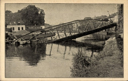 CPA Bydgoszcz Bromberg Westpreußen, Kaiser Brücke Nach Der Sprengung - Westpreussen