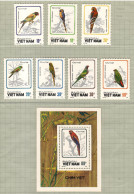 Vietnam 1988, Bird, Birds, Parrot, Set Of 7v + M/S, MNH** - Papegaaien, Parkieten