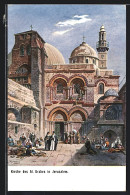 Künstler-AK F.Perlberg: Jerusalem, Kirche Des Hl. Grabes  - Palestina