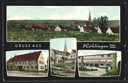 AK Röhlingen /Kreis Aalen, Geschäft Und Post, Kirche, Gebäudeansicht  - Aalen