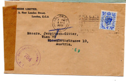 Großbritannien, 1951, Briefkuvert Mit 4d Frankatur, österr. Zensurstempel "764" Und Perfin (15377W) - Other & Unclassified