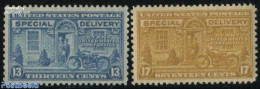 United States Of America 1944 Special Delivery 2v, Mint NH, Transport - Post - Motorcycles - Unused Stamps