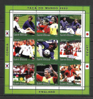 Guinea Bissau 2001 Soccer - Football World Cup - ENGLAND Team Sheetlet MNH - 2002 – Corea Del Sud / Giappone