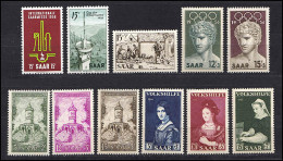 368-378 Saarland - Jahrgang 1956 (11 Marken) Komplett Postfrisch ** - Unused Stamps