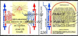 France Poste Obl Yv:2602 Mi:2735 Déclaration Des Droits De L'Homme Préambule (Obl.mécanique) Avec Vignette - Gebraucht