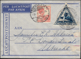 KLM-Flugpost POSTJAGER-BATAVIA 4.1.34 Brief Ab SOERABAJA 3.1.34 Nach Utrecht - Airmail